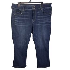 American Eagle Artist Crop Jeans Dark Wash Stretch Denim Size 18 Short